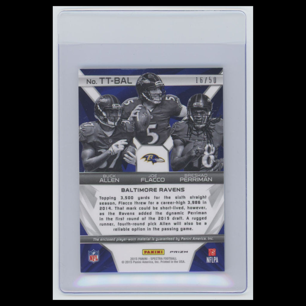 Breshad Perriman/Buck Allen/Joe Flacco /50 #TT-BAL 2015 Baltimore Ravens Card NM