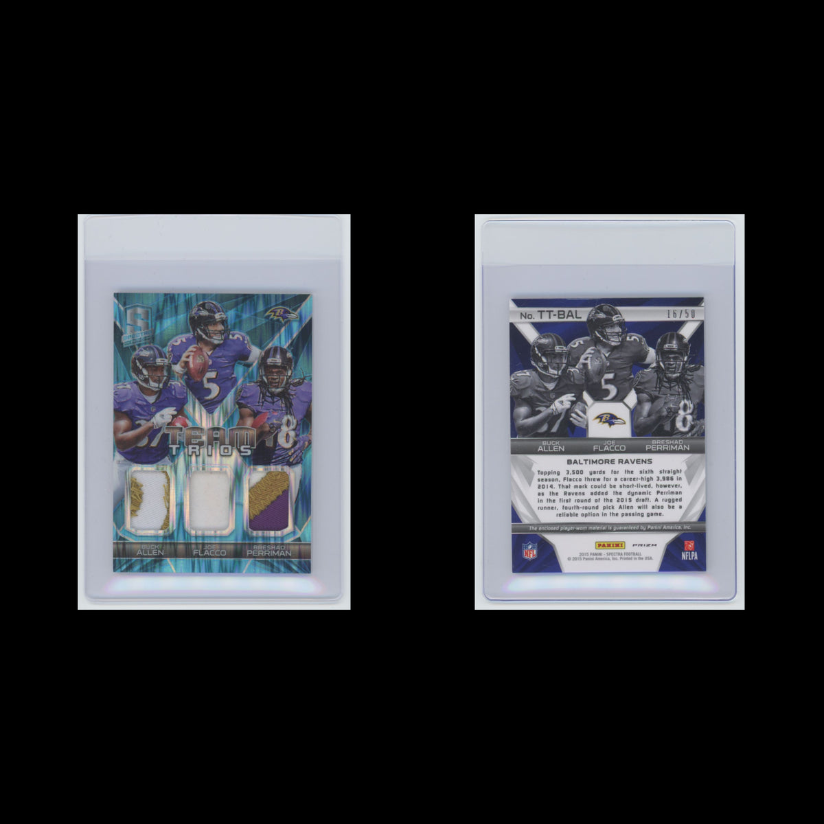 Breshad Perriman/Buck Allen/Joe Flacco /50 #TT-BAL 2015 Baltimore Ravens Card NM