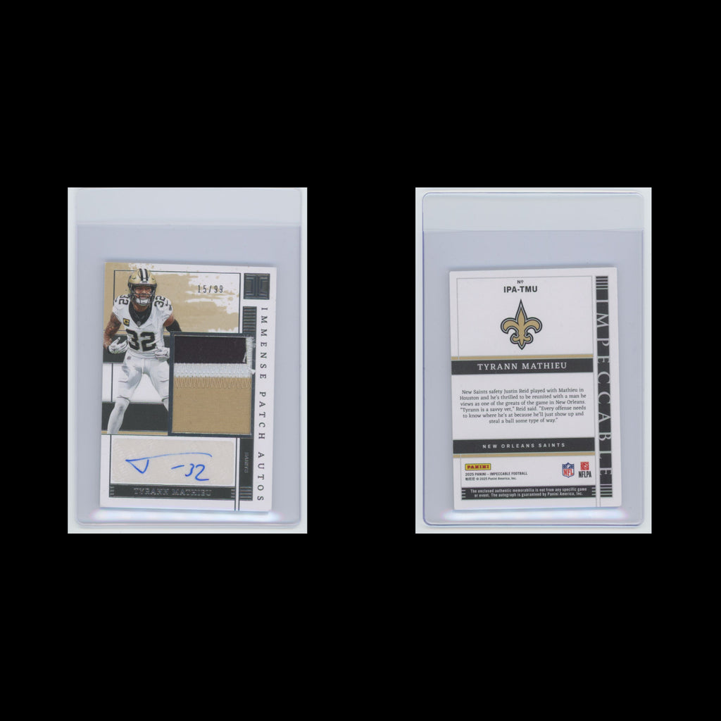 Tyrann Mathieu Auto /99 #IPA-TMU Autograph 2025 New Orleans Saints Football Card