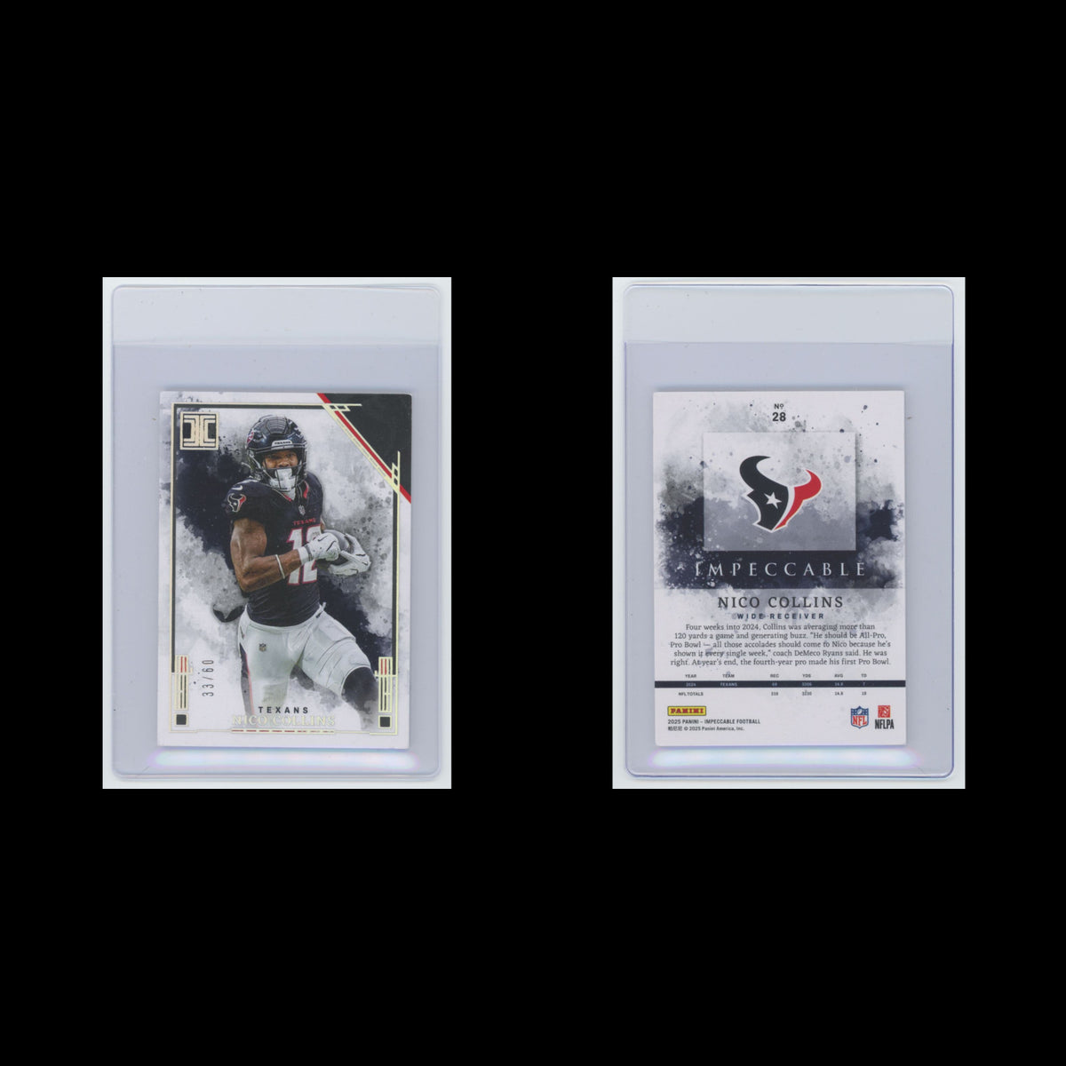 Nico Collins /60 #28 2025 Panini Impeccable Houston Texans Football Card NFL NM