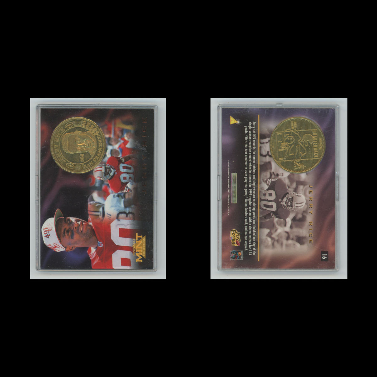 Jerry Rice #16 1996 Pinnacle Mint San Francisco 49ers Football Card NFL NM
