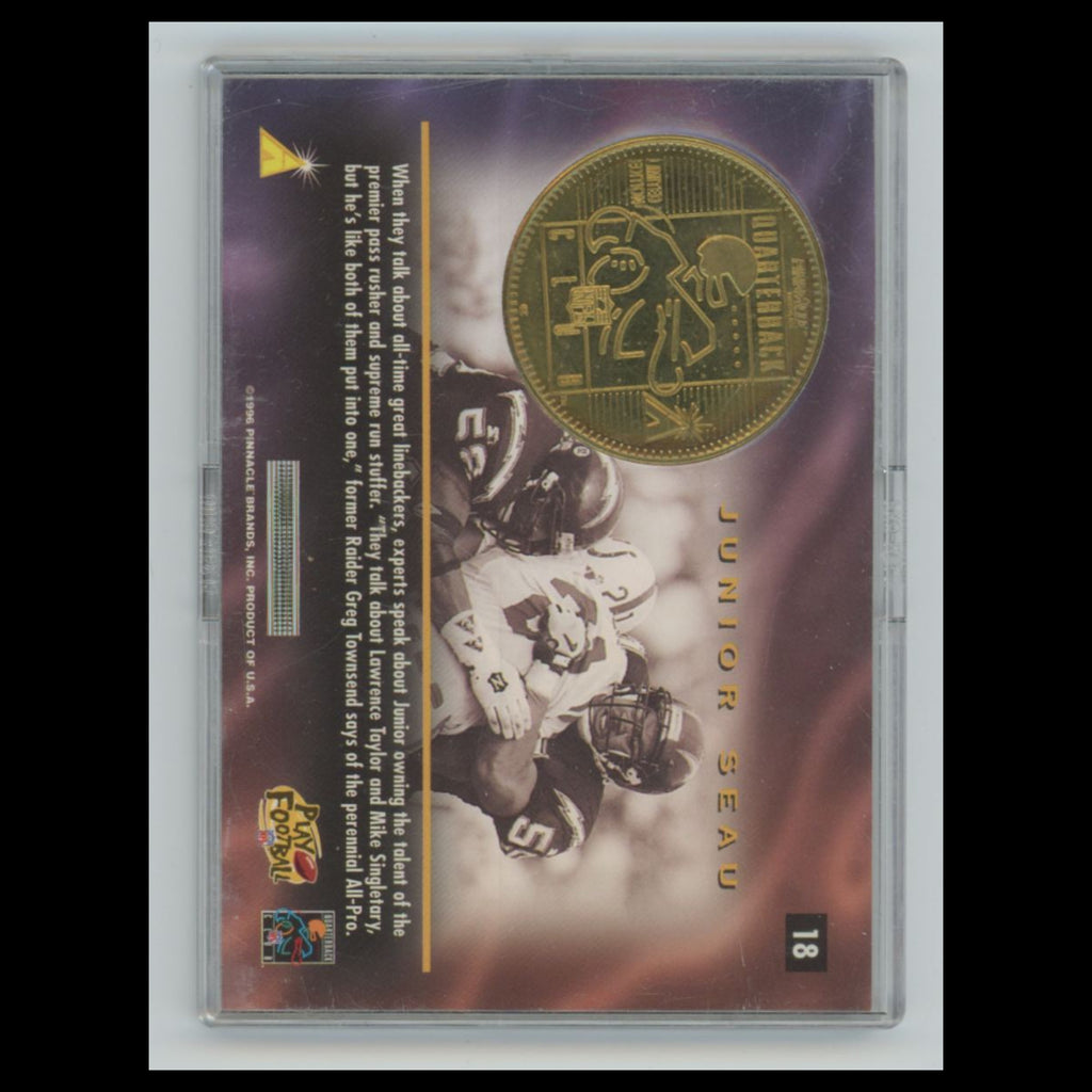 Junior Seau #18 1996 Pinnacle Mint San Diego Chargers Football Card NFL NM