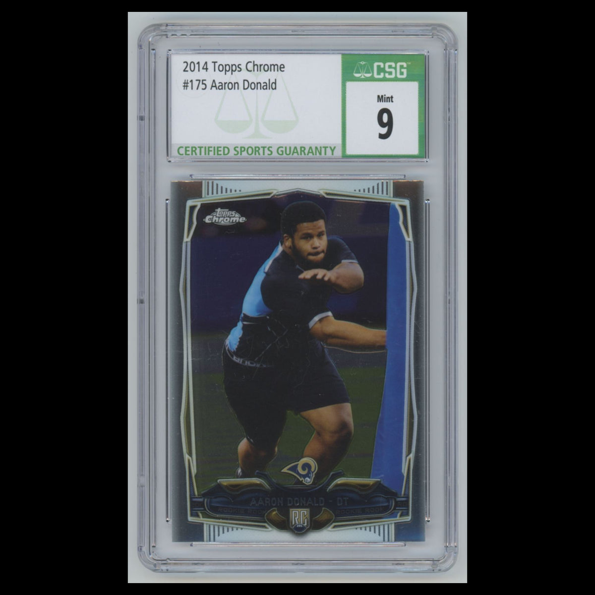 Aaron Donald Rookie #175 csg 9 2014 Topps Chrome St. Louis Rams Football Card NM