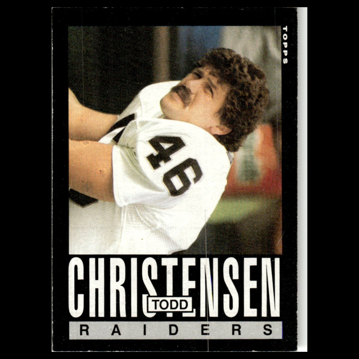 Todd Christensen #287 1985 Topps Los Angeles Raiders Football Card NFL NM