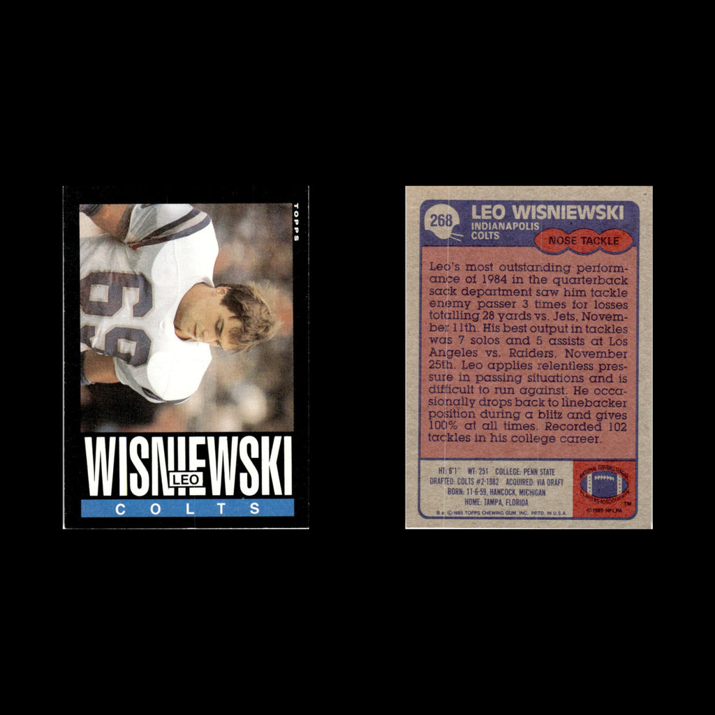 Leo Wisniewski #268 1985 Topps Indianapolis Colts Football Card NFL NM