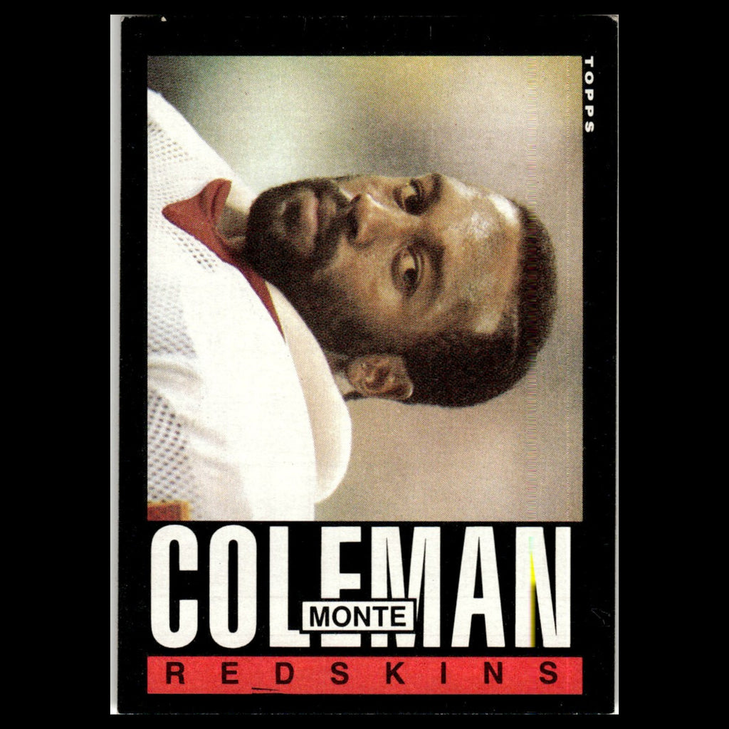 Monte Coleman #179 1985 Topps Washington Redskins Football Card NFL NM