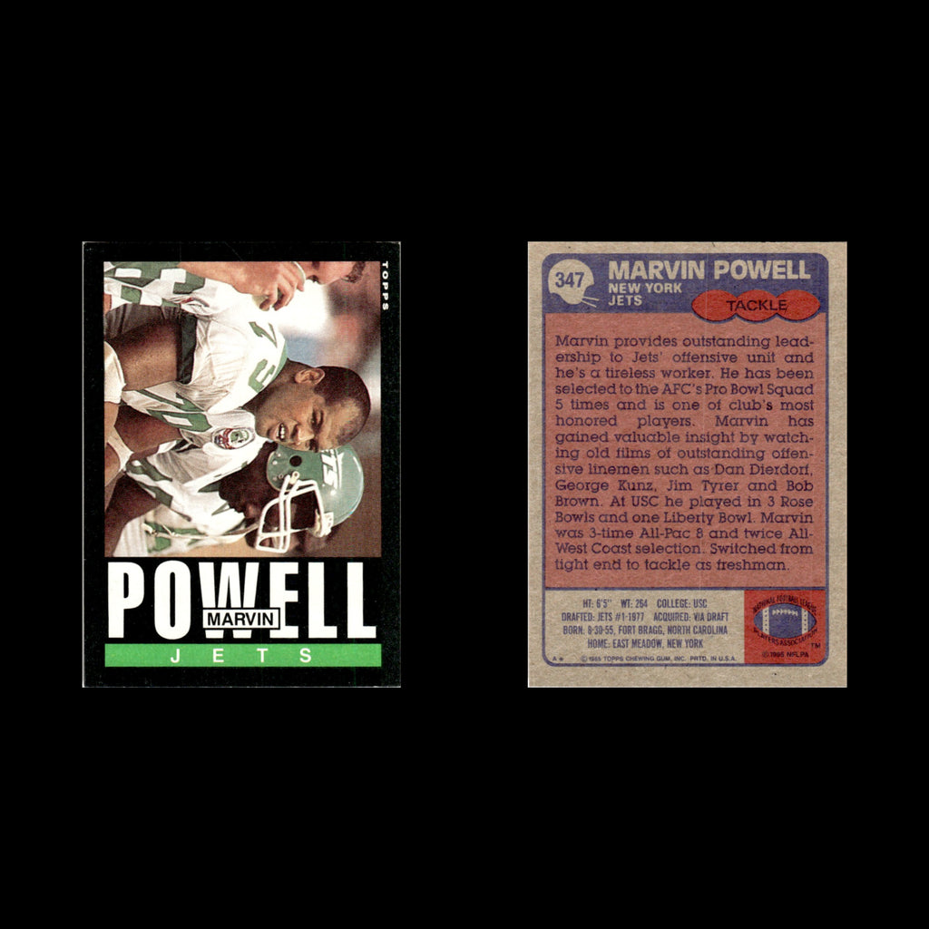 Marvin Powell #347 1985 Topps New York Jets Football Card NFL NM