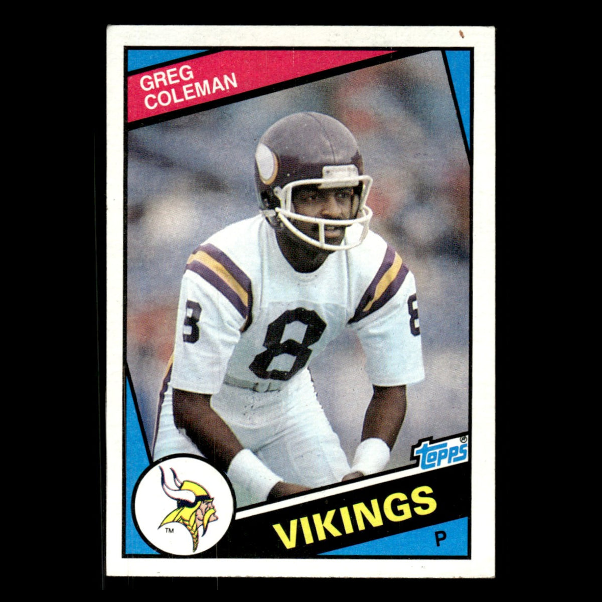Greg Coleman #290 1984 Topps Minnesota Vikings Football Card NFL EX