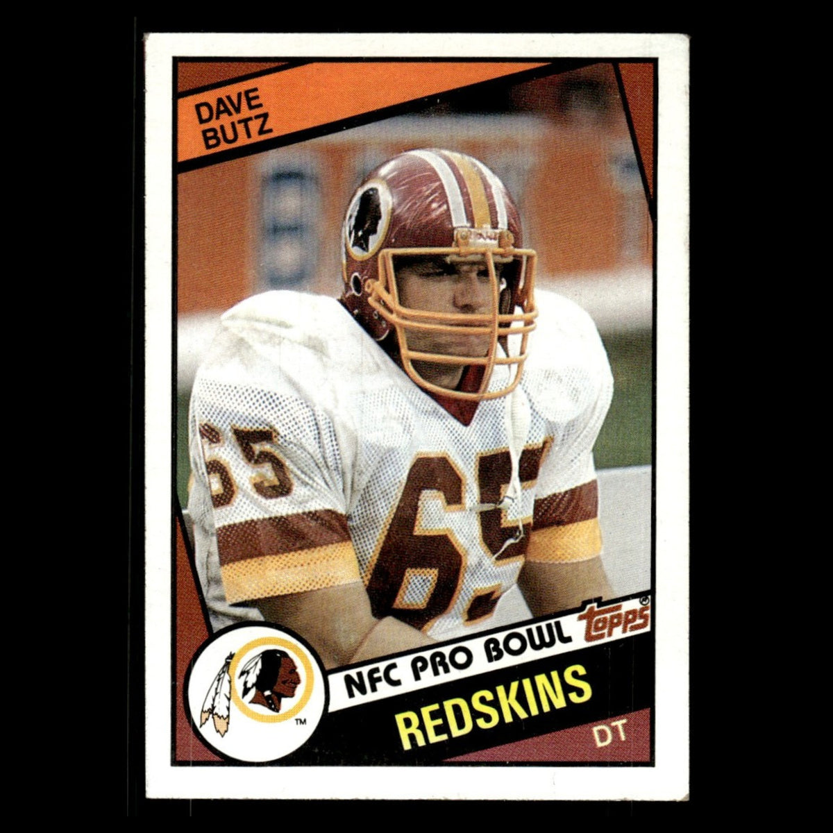 Dave Butz #379 1984 Topps Washington Redskins Football Card NFL EX