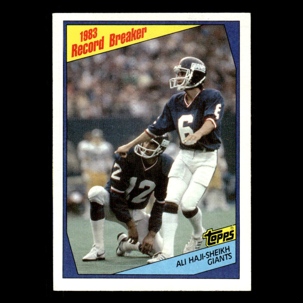 Ali Haji-Sheikh #2 1984 Topps New York Giants Football Card NFL EX