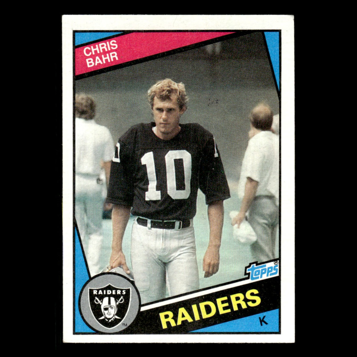 Chris Bahr #102 1984 Topps Los Angeles Raiders Football Card NFL EX