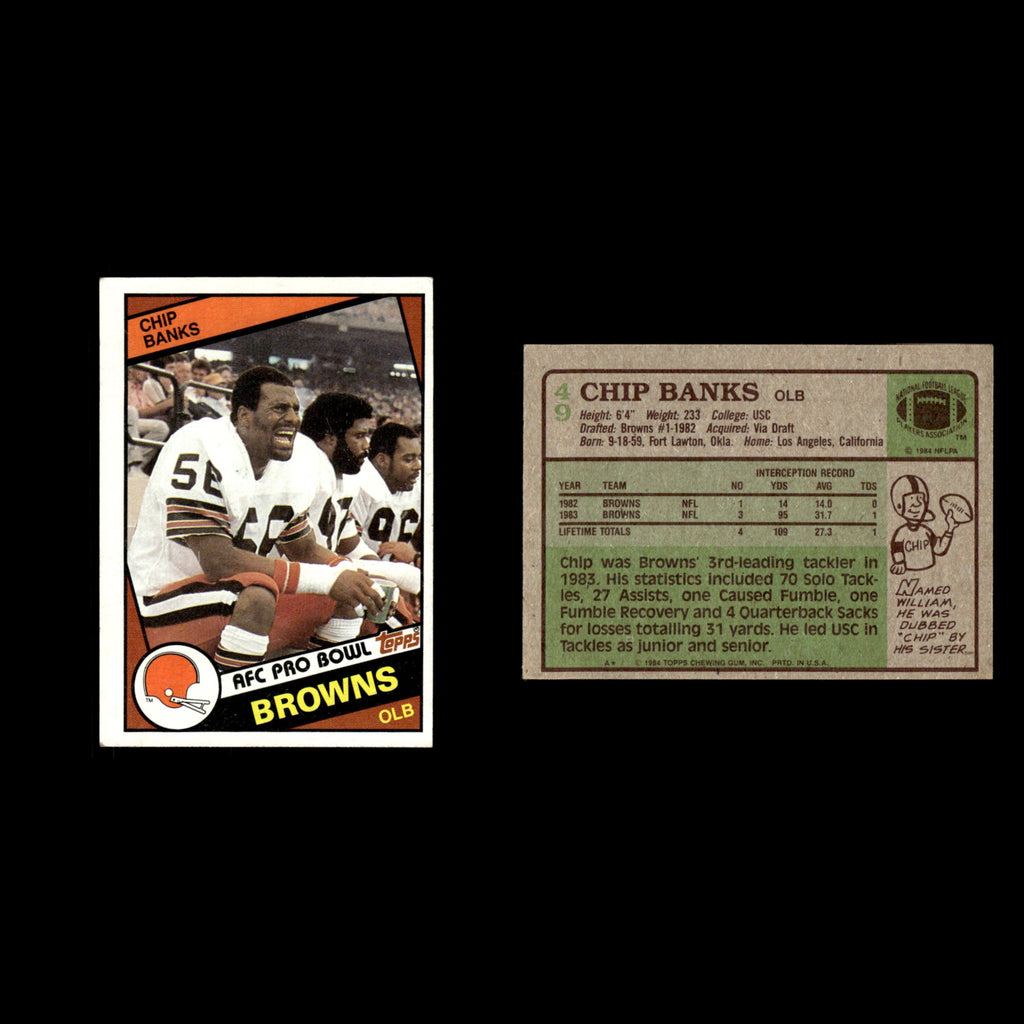 Chip Banks #49 1984 Topps Cleveland Browns Football Card NFL EX