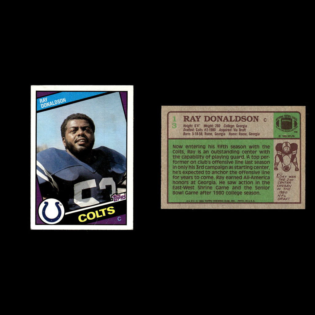Ray Donaldson #13 1984 Topps Indianapolis Colts Football Card NFL EX