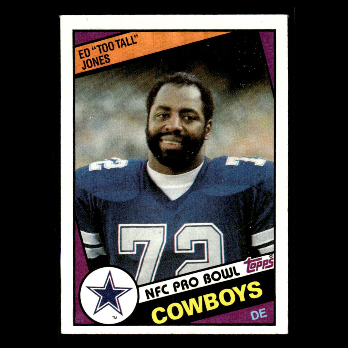 Ed Too Tall Jones #242 1984 Topps Dallas Cowboys Football Card NFL EX