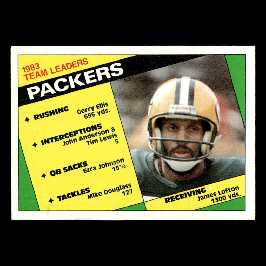 James Lofton Packers Team Leaders #263 1984 Topps Green Bay Packers Football NFL