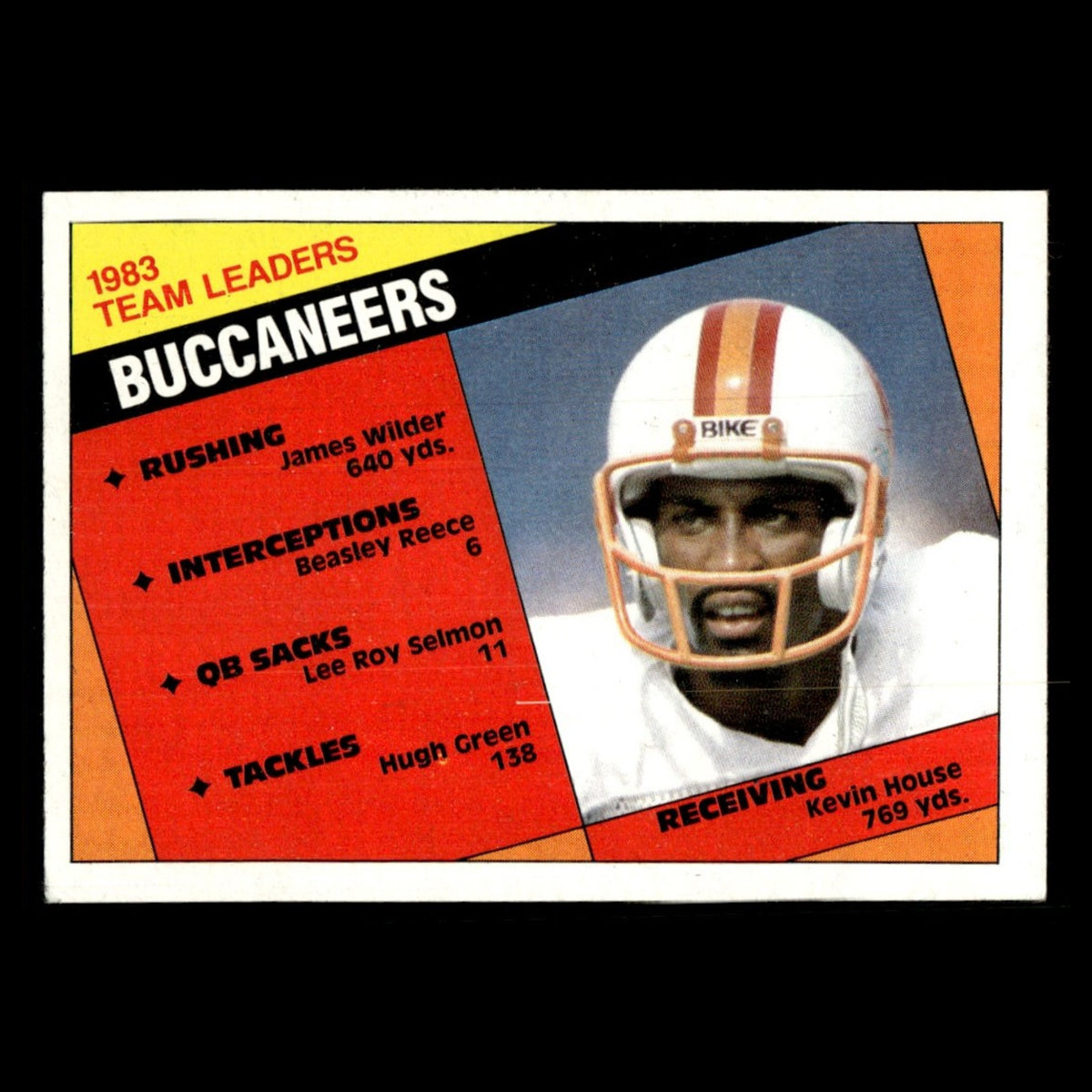 Kevin House Buccaneers Team Leaders #364 1984 Topps Tampa Bay Buccaneers Card EX