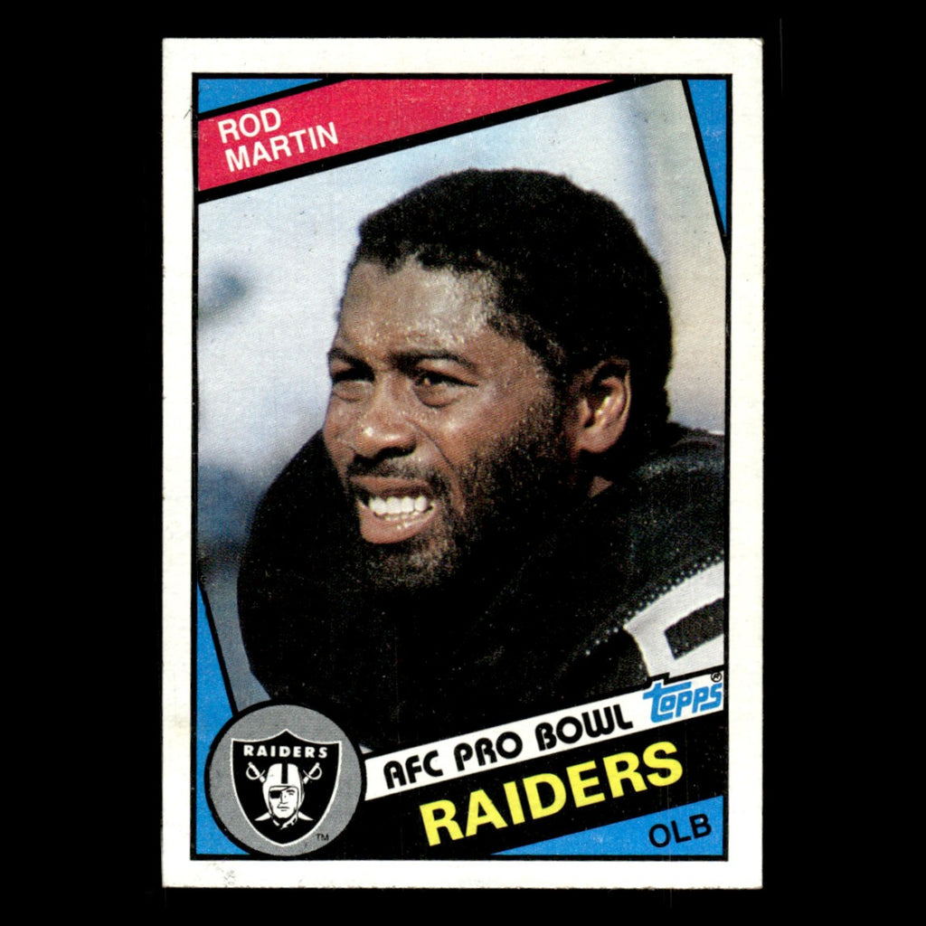 Rod Martin #112 1984 Topps Los Angeles Raiders Football Card NFL EX