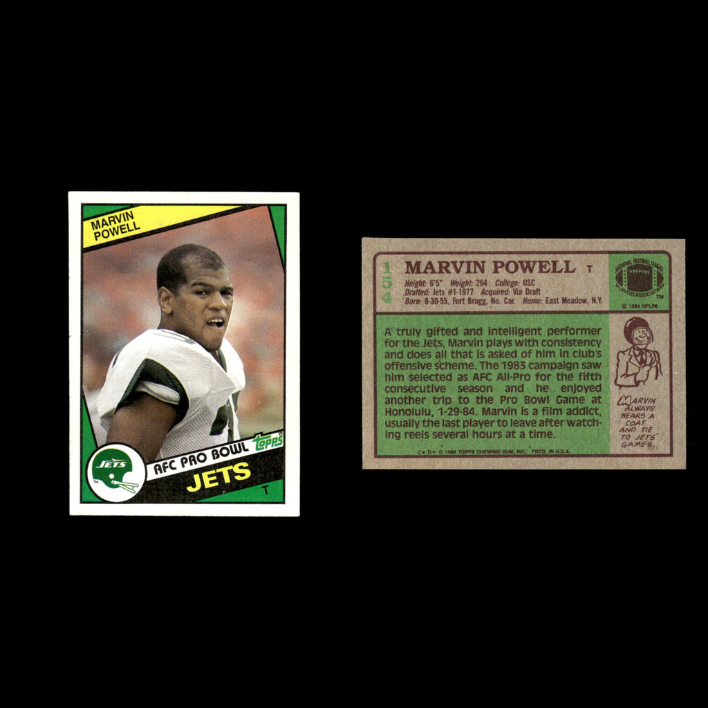 Marvin Powell #154 1984 Topps New York Jets Football Card NFL EX