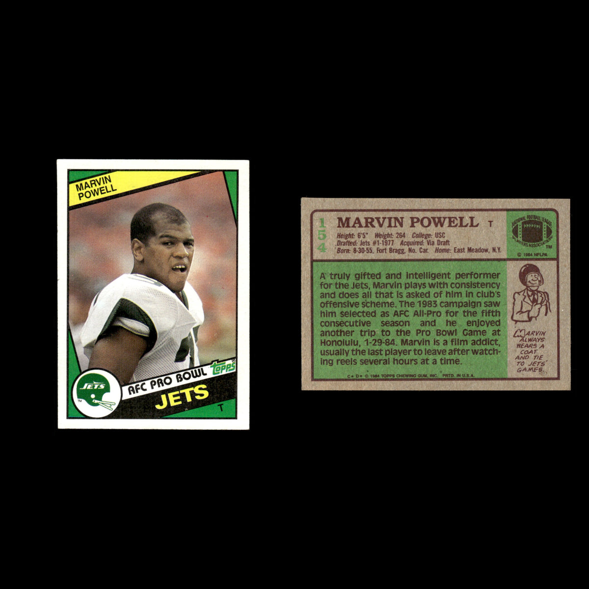 Marvin Powell #154 1984 Topps New York Jets Football Card NFL EX