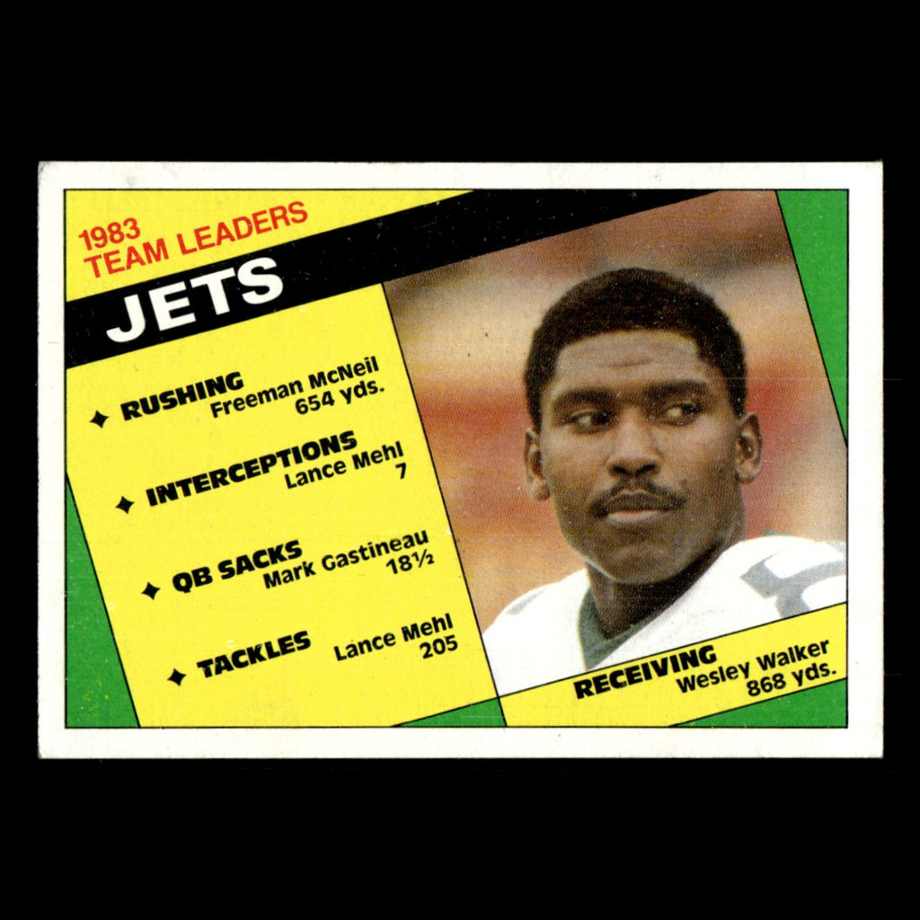 Wesley Walker Jets Team Leaders #144 1984 Topps New York Jets Football Card NFL