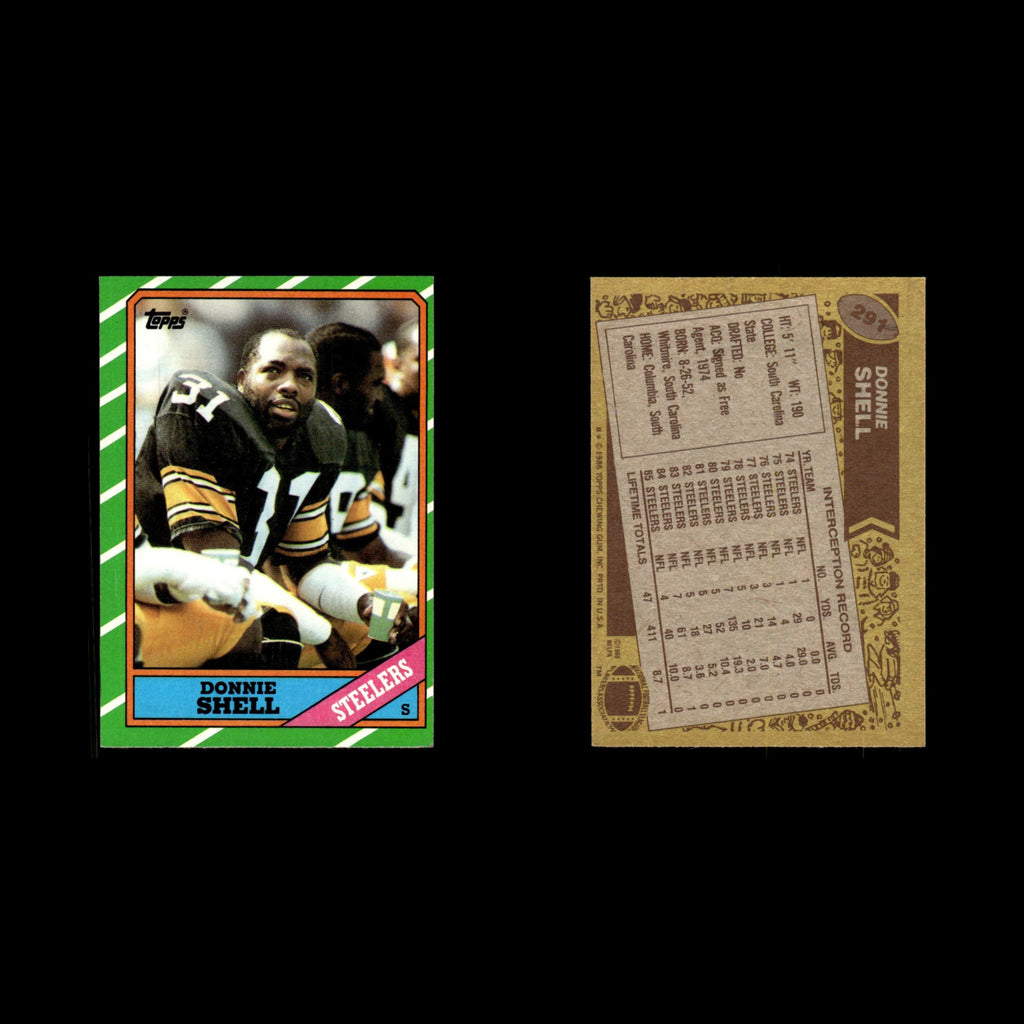 Donnie Shell #291 1986 Topps Pittsburgh Steelers Football Card NFL EX