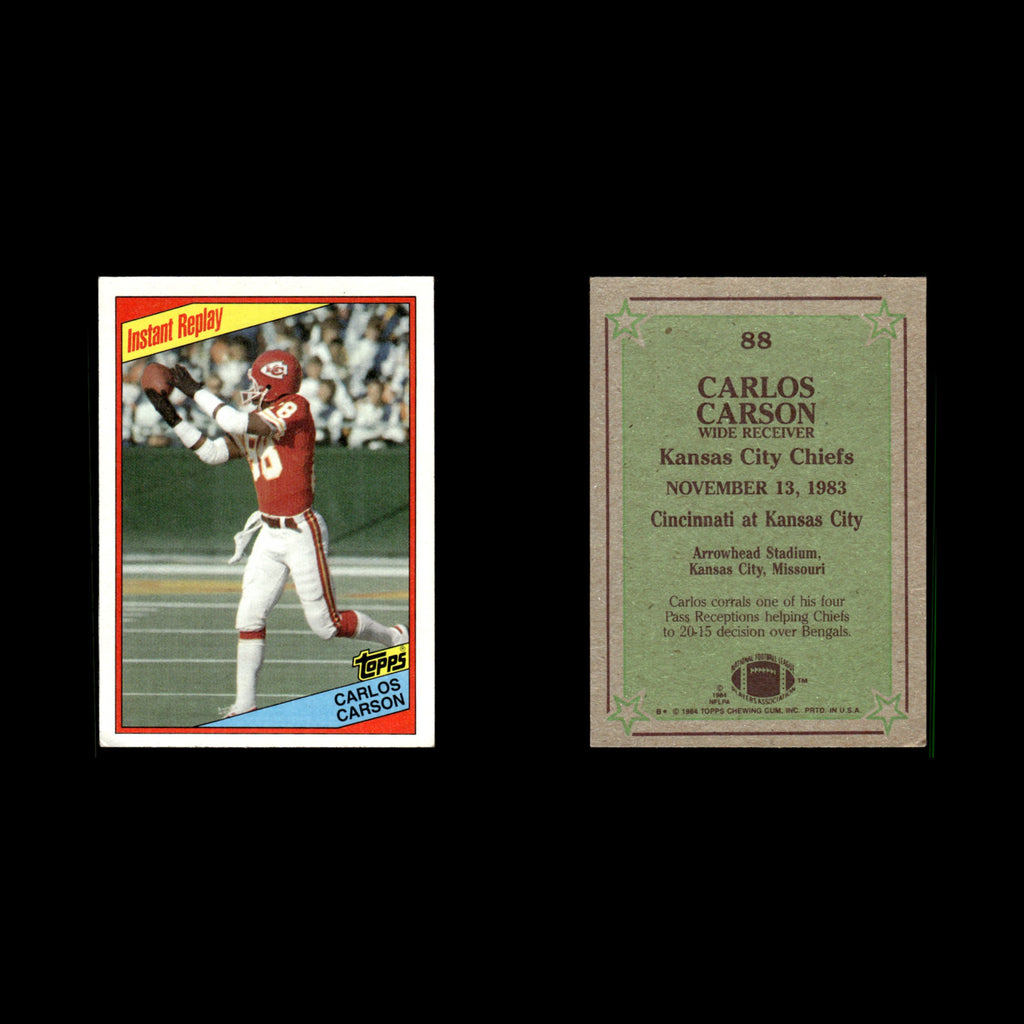 Carlos Carson #88 1984 Topps Kansas City Chiefs Football Card NFL EX