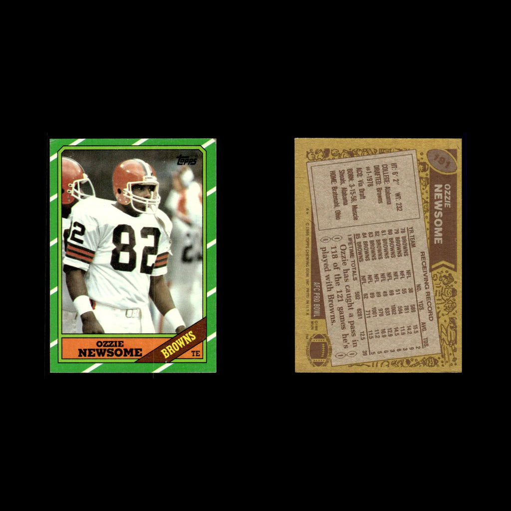 Ozzie Newsome #191 1986 Topps Cleveland Browns Football Card NFL EX