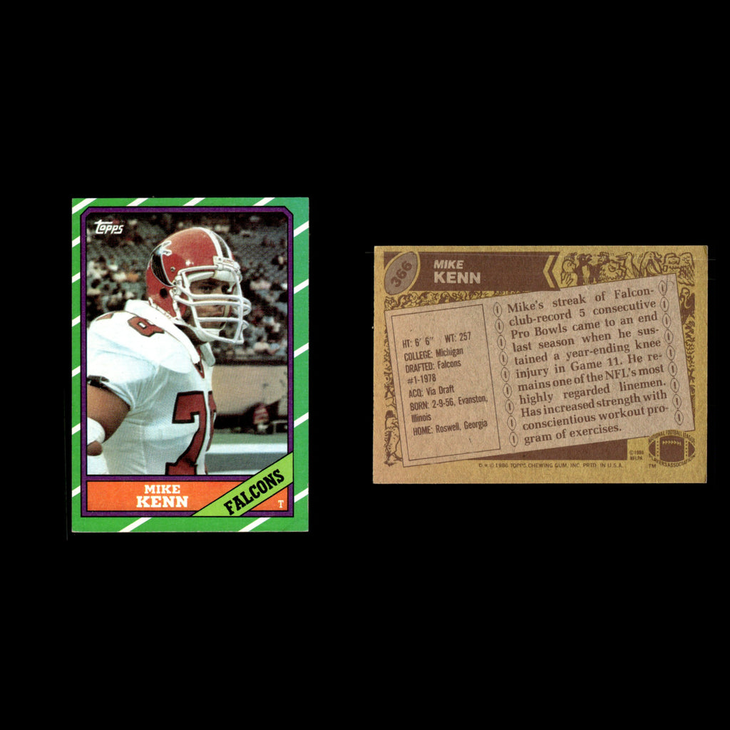 Mike Kenn #366 1986 Topps Atlanta Falcons Football Card NFL EX