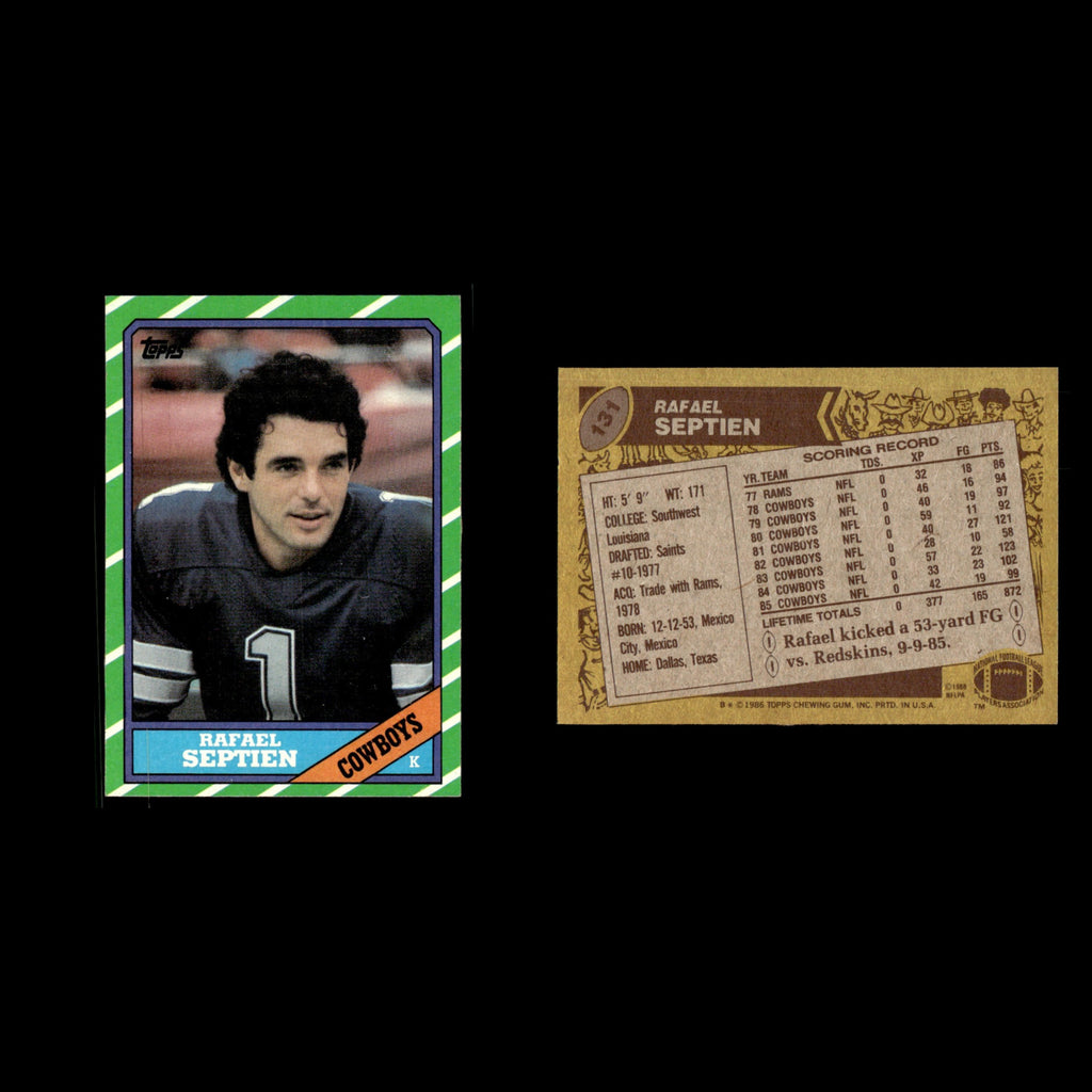 Rafael Septien #131 1986 Topps Dallas Cowboys Football Card NFL EX