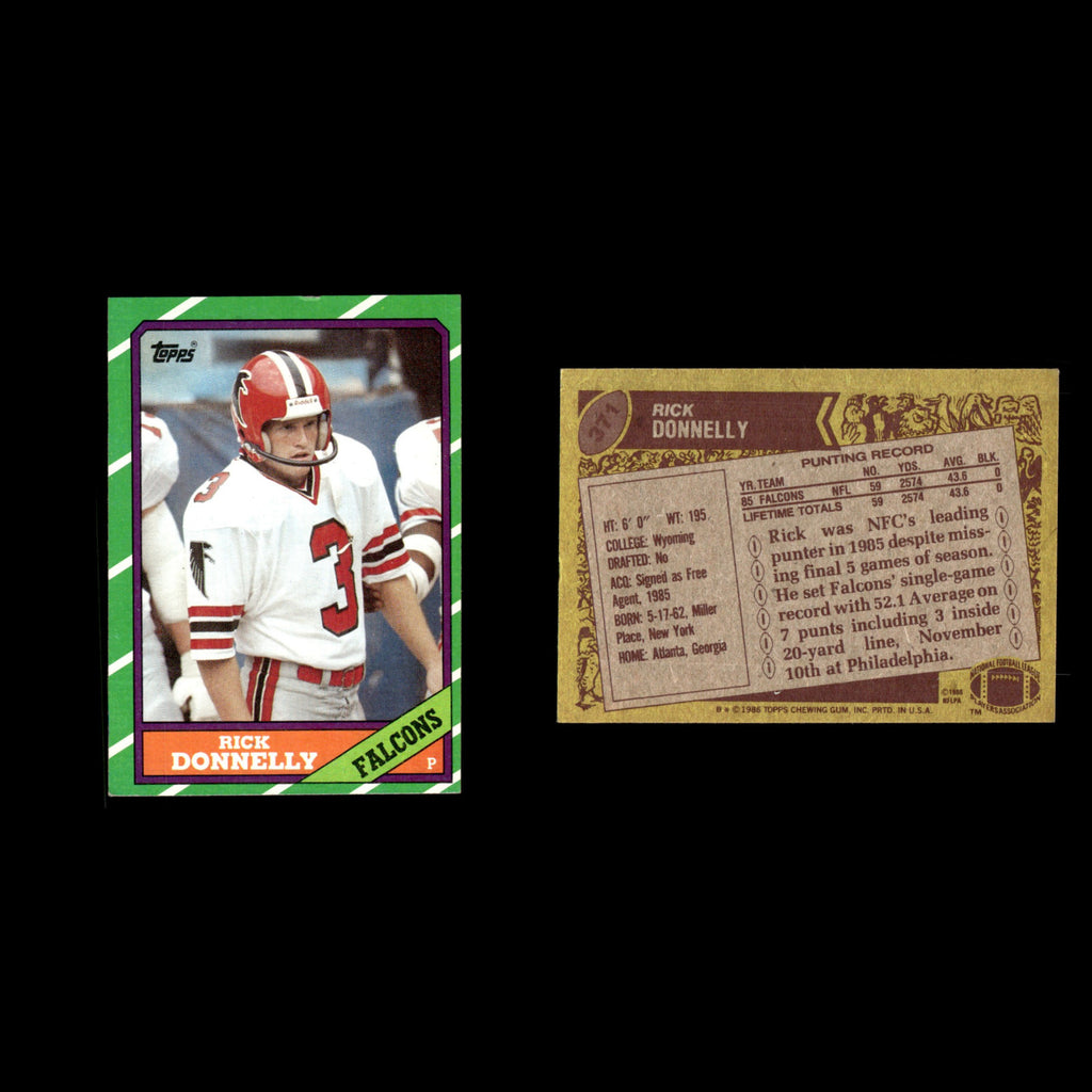 Rick Donnelly #371 1986 Topps Atlanta Falcons Football Card NFL EX