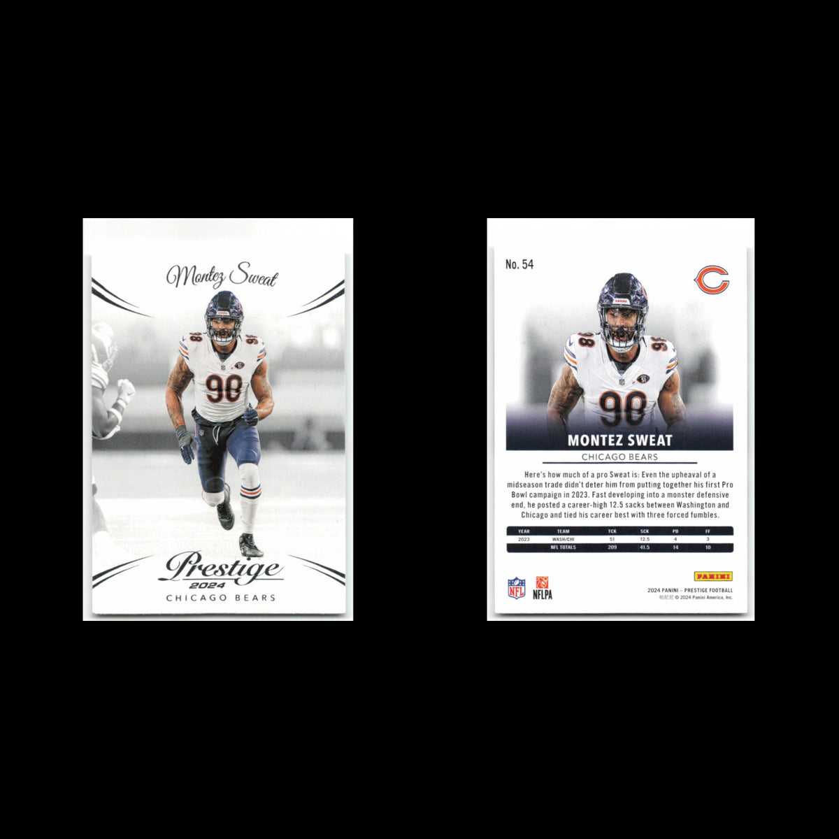 Montez Sweat #54 2024 Panini Prestige Chicago Bears Football Card NFL NM