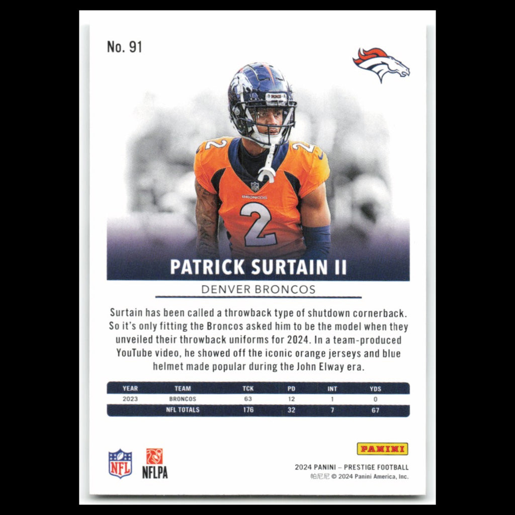 Patrick Surtain #91 2024 Panini Prestige Denver Broncos Football Card NFL NM