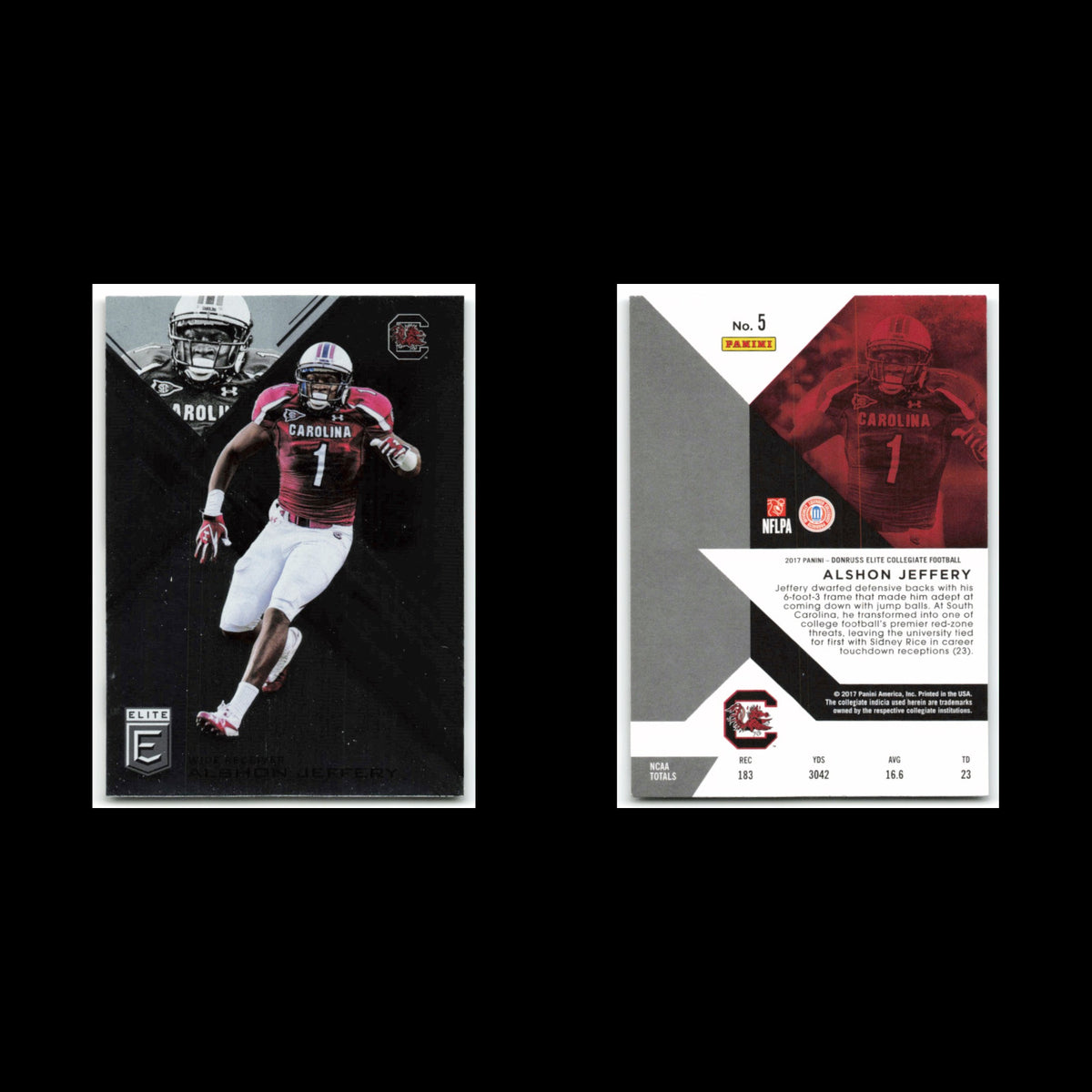 Alshon Jeffery #5 2017 Panini Elite Draft Picks South Carolina Gamecocks Card NM