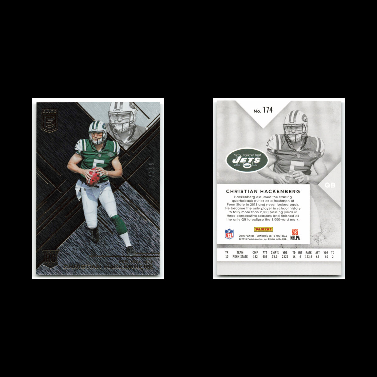 Christian Hackenberg Rookie #174 2016 Donruss Elite New York Jets Football Card