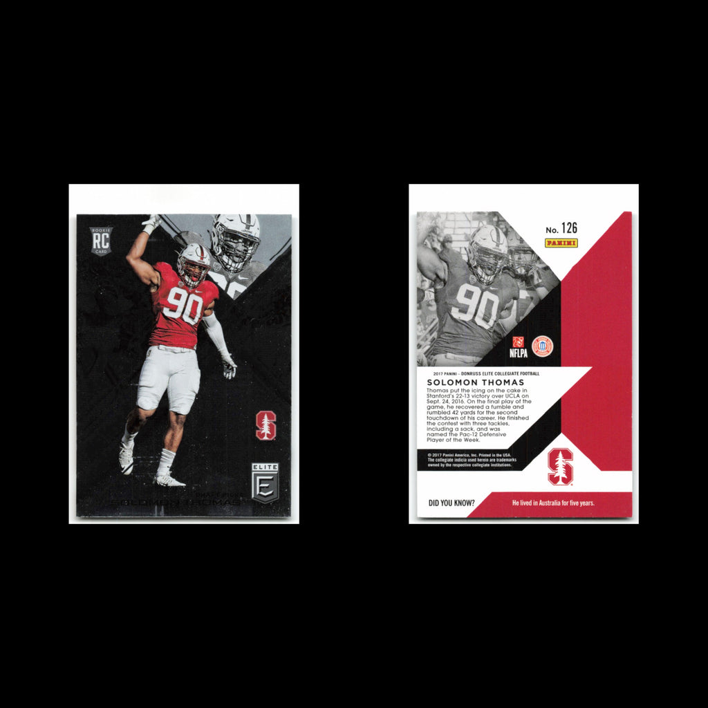 Solomon Thomas Rookie #126 2017 Panini Elite Draft Picks Stanford Cardinal Card