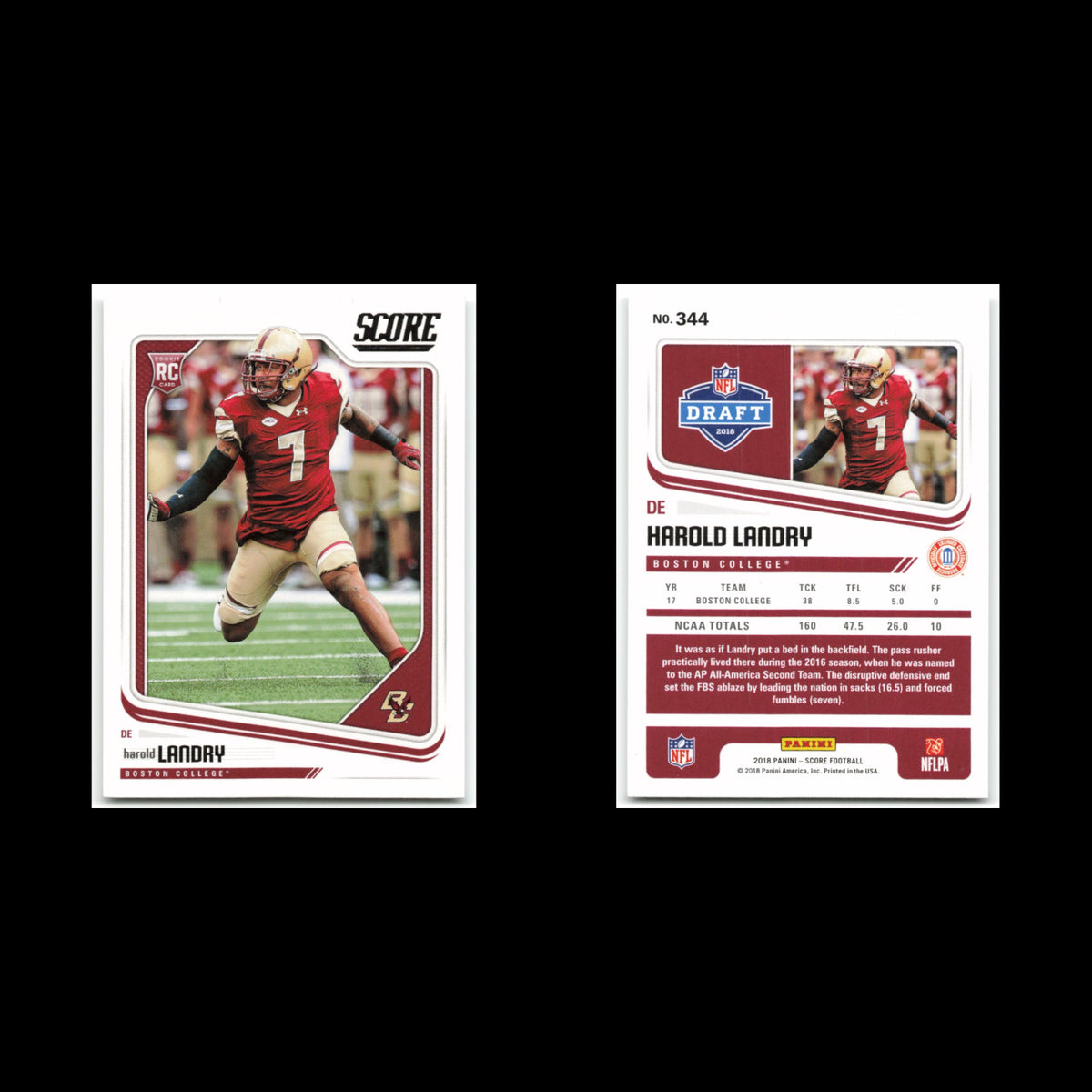 Harold Landry Rookie #344 2018 Score Boston College Eagles Football Card NFL NM