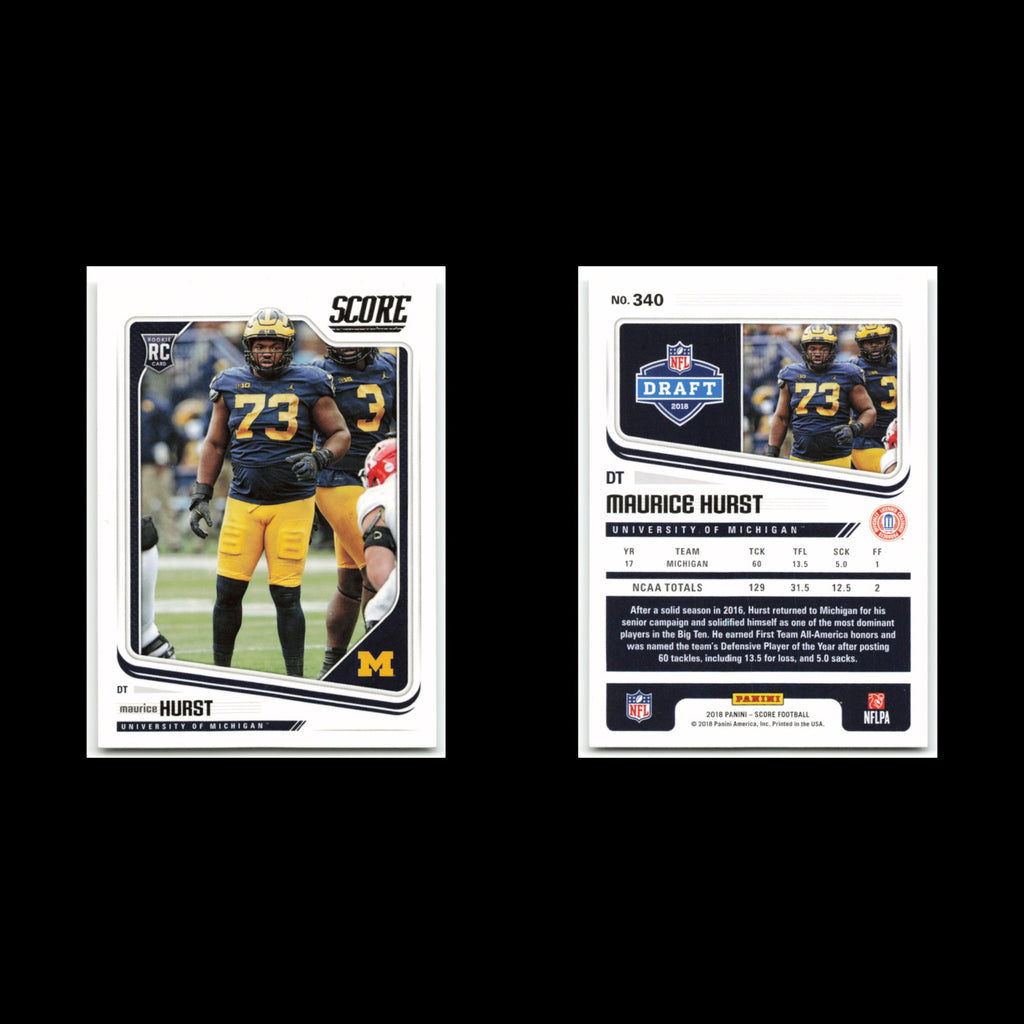Maurice Hurst Jr. Rookie #340 2018 Score Michigan Wolverines Football Card NFL