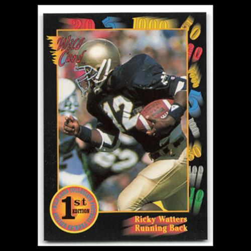 Ricky Watters #56 1991 Wild Card Collegiate 1st Edition Football Card NFL NM