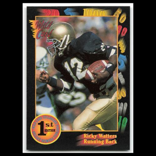 Ricky Watters #56 1991 Wild Card Collegiate 1st Edition Football Card NFL NM