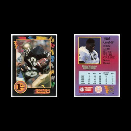 Ricky Watters #56 1991 Wild Card Collegiate 1st Edition Football Card NFL NM