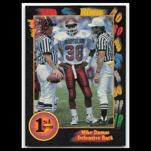 Mike Dumas #65 1991 Wild Card Collegiate 1st Edition Indiana Hoosiers Football