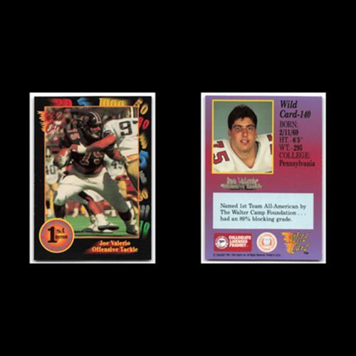 Joe Valerio #140 1991 Wild Card Collegiate 1st Edition Pennsylvania Quakers Card