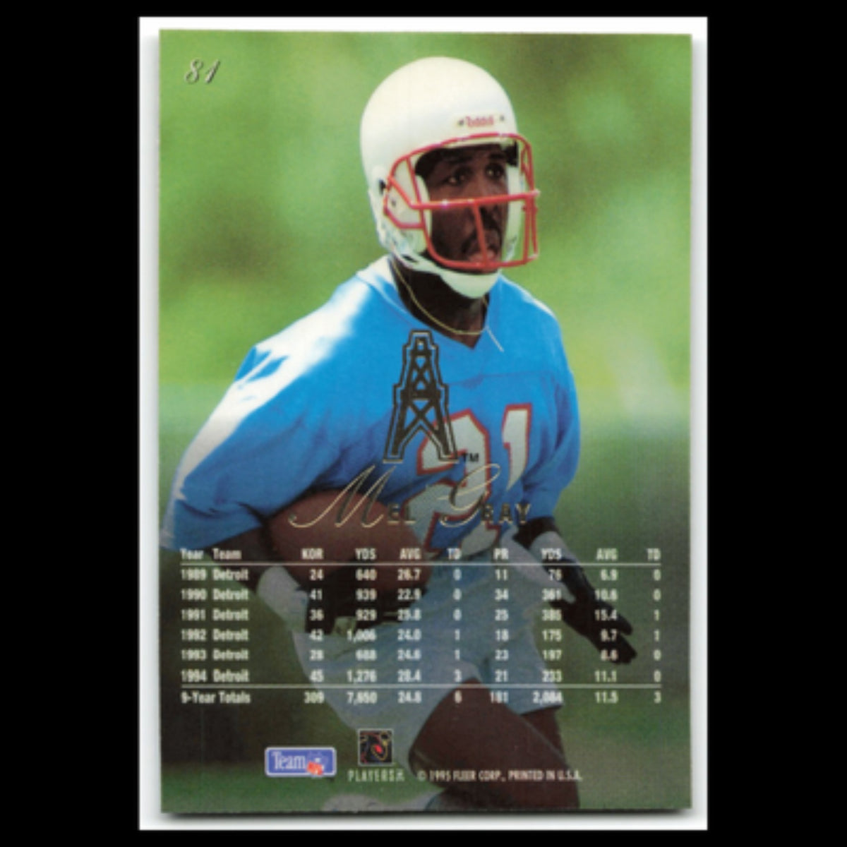 Mel Gray #81 1995 Flair Houston Oilers Football Card NFL NM