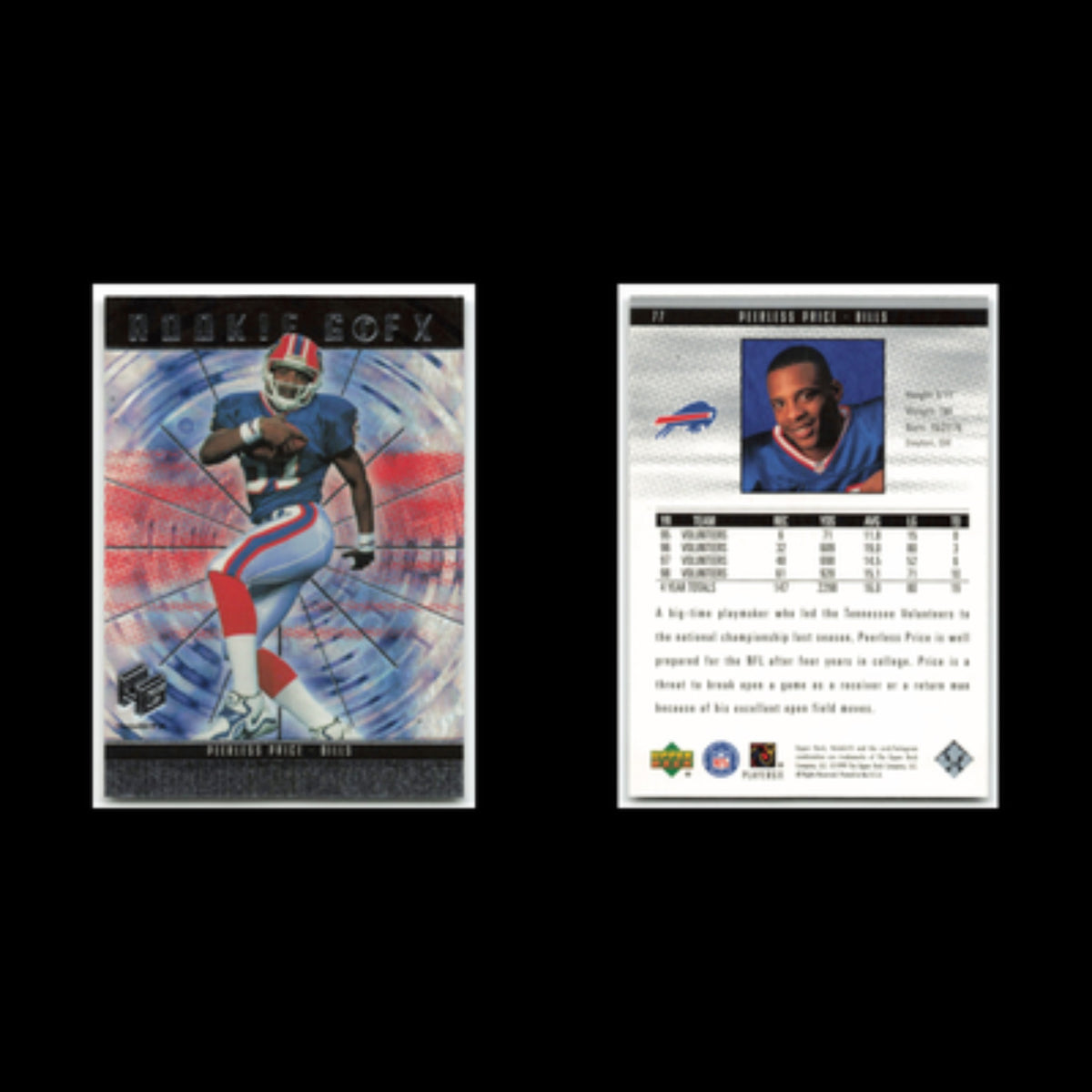 Peerless Price Rookie #11 1999 HoloGrFX Buffalo Bills Football Card NFL NM