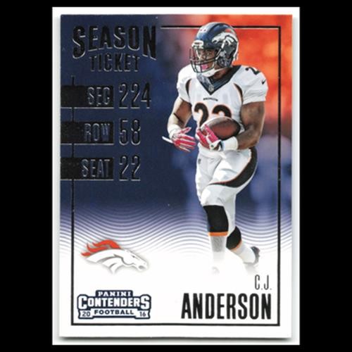 C.J. Anderson #65 2016 Panini Contenders Denver Broncos Football Card NFL NM
