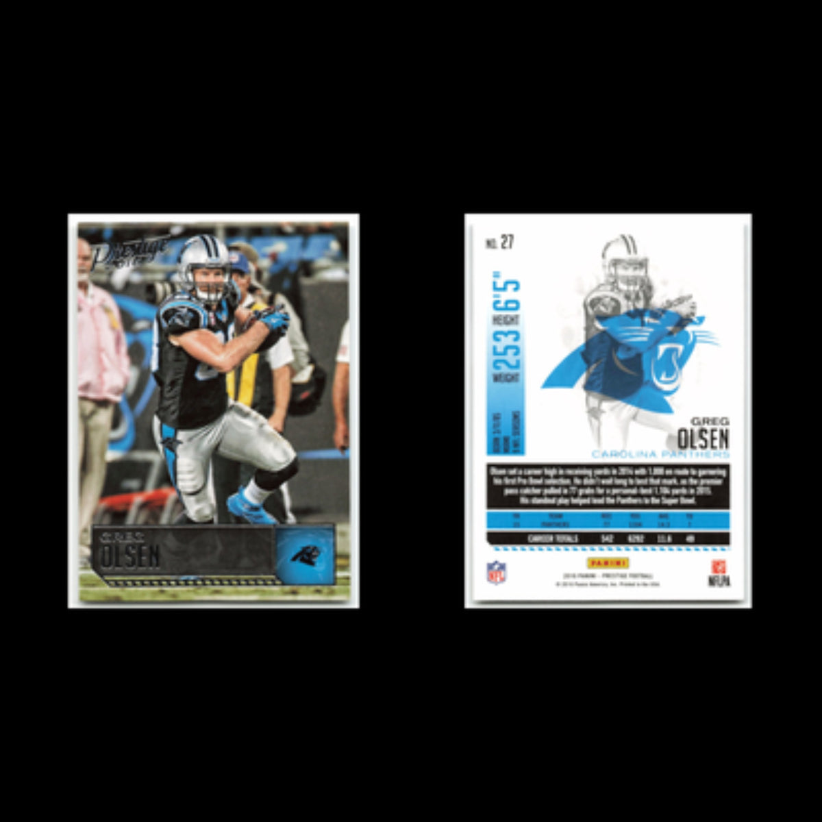 Greg Olsen #27 2016 Panini Prestige Carolina Panthers Football Card NFL NM
