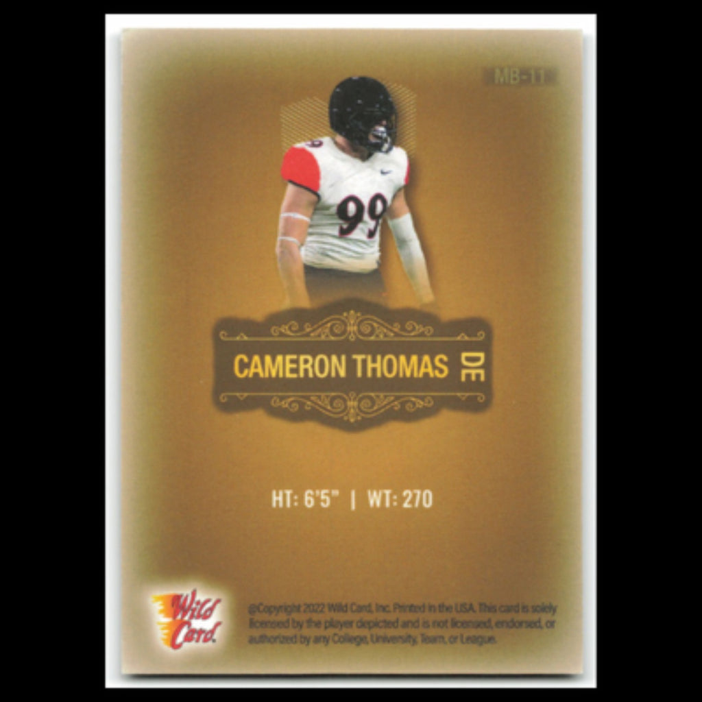 Cameron Thomas #MB-11 2022 Wild Card Matte San Diego State Aztecs Football Card