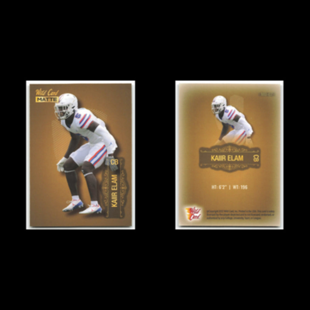 Kaiir Elam #MB-67 2022 Wild Card Matte Florida Gators Football Card NFL NM