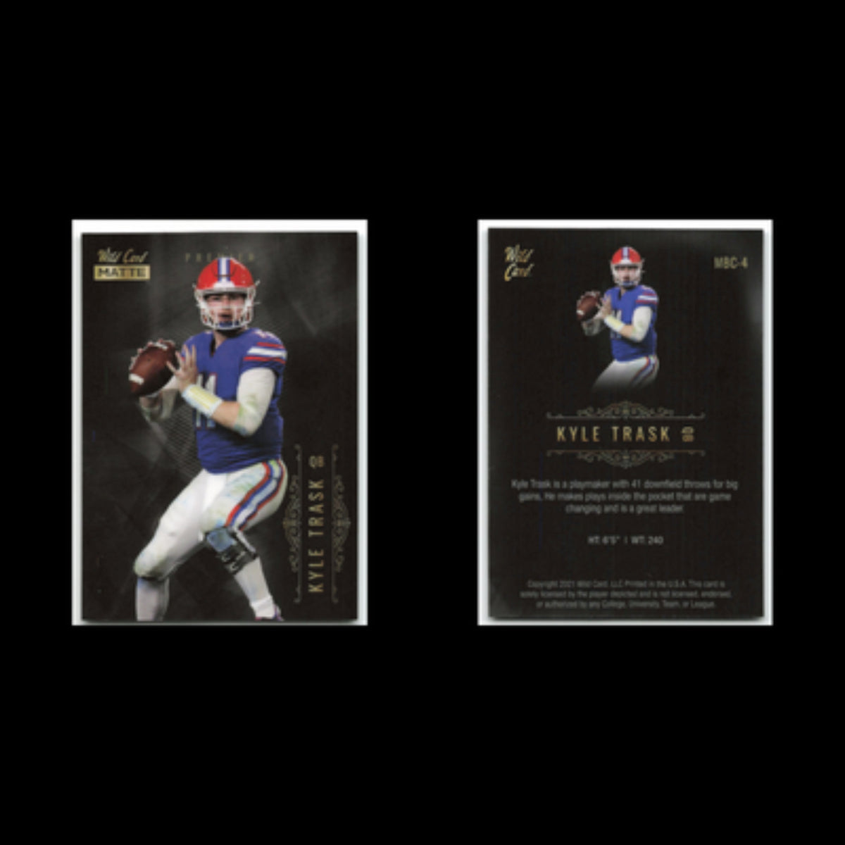 Kyle Trask #MBC-4 2021 Wild Card Matte Florida Gators Football Card NFL NM