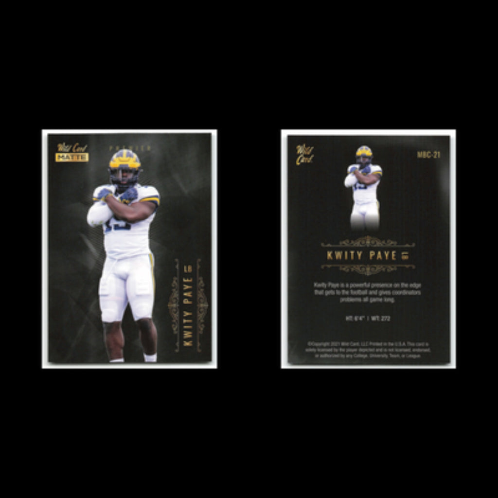 Kwity Paye #MBC-21 2021 Wild Card Matte Michigan Wolverines Football Card NFL NM